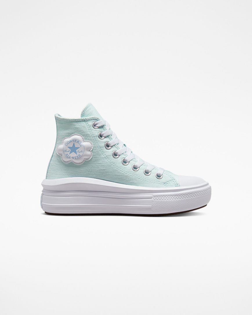 Pantofi Platforma Fete Converse Chuck Taylor All Star Move Cloud Patch Inalti Albastri | RO XRASW290